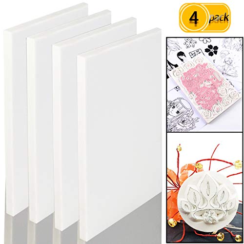 UPlama 4 Pack 4" x 6" White Rubber Stamp Carving Blocks,Carve Block Printing Carving Block,Soft, Easy Carve Surface Rubber for Craft Project and Great for Beginners and Professional,White - Thumbnail 6