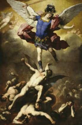 art9000 Canvas picture on stretcher: Luca Giordano, The Archangel Michael hurls the rebellious angels into the abyss, 64 x 97