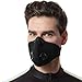 Dukars Sports Mask, Dustproof Mask Activated Carbon Filtration Exhaust Gas Anti Pollen Allergy PM2.5 Workout Running Motorcycle Cycling Mask (Black)