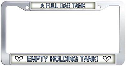 Dongsmer A FULL GAS TANK &amp; EMPTY HOLDING TANK! License Plate Frame Luxury Car License Plate Covers Stainless Steel Novelty Car Plate frame With Screw Caps