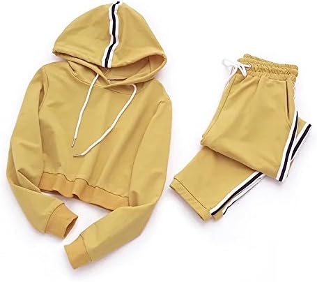 chastep Women Outfits 2 Piece Sets Gym Tracksuit Set Long Sleeve Stripe Hoodie Sweatshirt For Dating, Shopping, Running, Training, Exercise, Casual, Party, Sports
