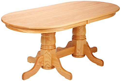 Dooley's EN7236DBD-4 Solid Oak Double Pedestal Oval Dining Table, 72