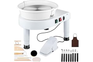 Electric Pottery Wheel, Adjustable Speed Clay Shaping Machine with Foot Pedal, 14 in Heavy Duty Sculpture Tool for Pottery Ma