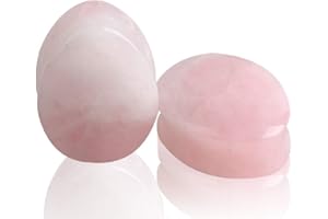 Teardrop Rose Quartz Ear Gauges Plugs Tunnels Expanders Natural Stone Double Flared Earrings Piercing Jewelry