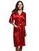 Aibrou Women's Kimono Robe Dressing Gown Long Classic Satin Wedding Nightwear