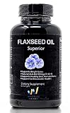 FLAXSEED OIL GELS Capsules Omega 3 ALA Fatty Acid Supplements 1000 mg - Non GMO Softgels for Natural Weight Loss Management - Supports Cognitive & Cardiovascular Health - 60 pills