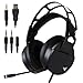 WYJP Stereo Gaming Headset for PS4 Xbox One, USB PC Gaming Headphone with Crystal Clear Sound, LED Lights & Noise-canceling Microphone for Laptop, Mac, iPad, Computer, Smartphones