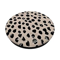 Black Polka Dots Almond Latte Pattern PopSockets