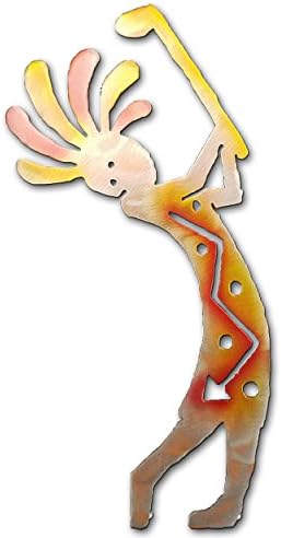Kokopelli Golfer - 12-inch - Sunset Swirl