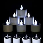 Solar LED Tealight Candle Flameless Flickering Solar Tealights Battery Operated 6Pcs Suitable for Festival Gift Home Decoration Party Night Light Outdoor Activities Emergency Lights(Warm white light)