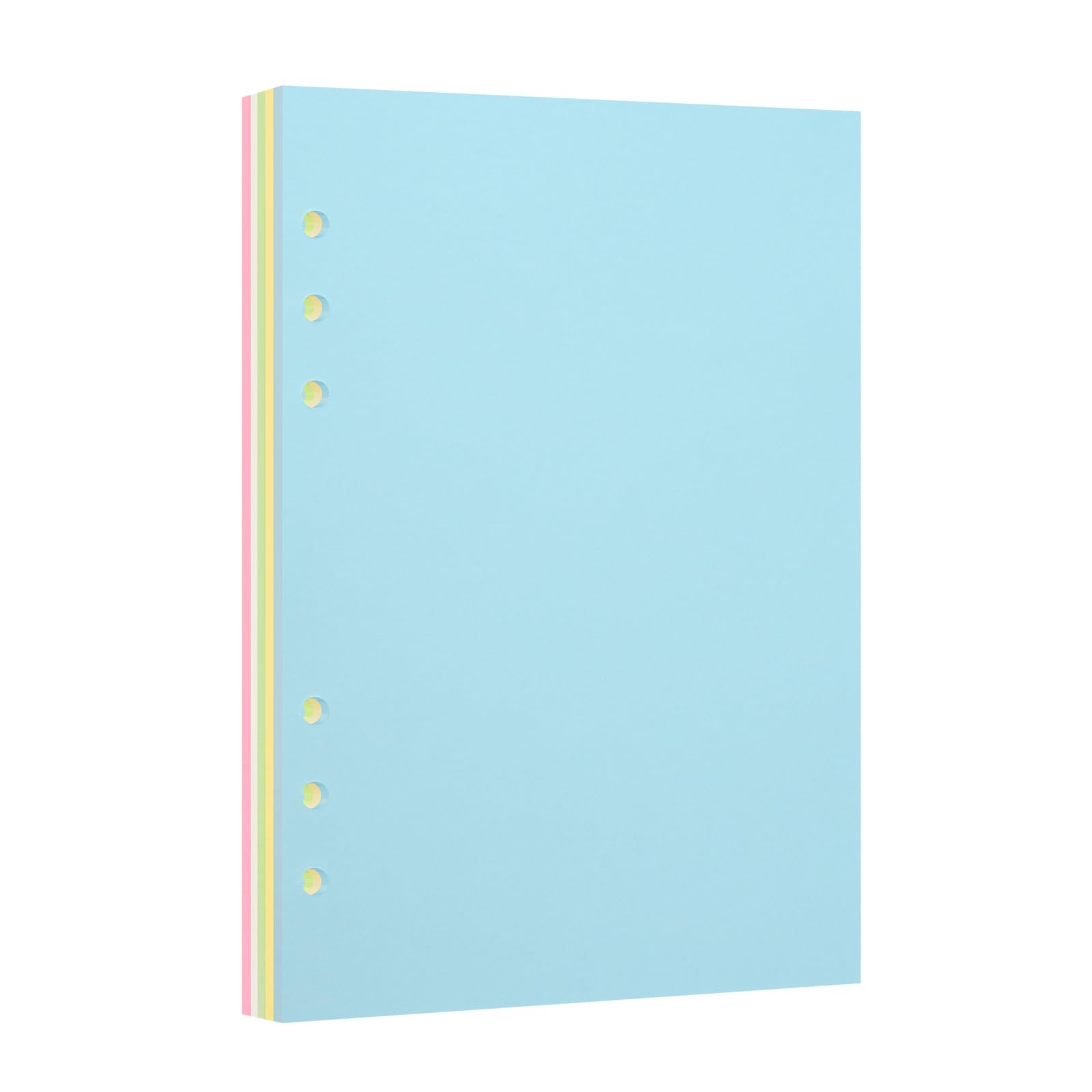 A5 6-Hole Blank Loose-Leaf Paper–Refill Paper for Binder, Planner, and Notebook, Ideal for Sketching, Journal, Meeting Note, Project Planning,Fountain Pen Friendly - Double Sided No Bleed Through.