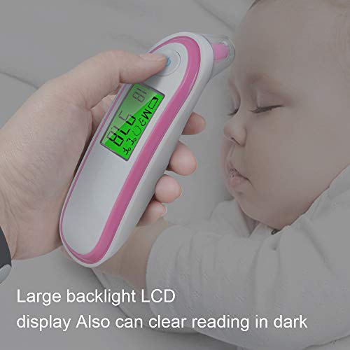 Elera Digital No Touch Infrared Forehead and Ear Thermometer Monitor with Probe Clinical Thermometer Gun for Fever for Infant Baby Kid Adult (Pink) - Thumbnail 6