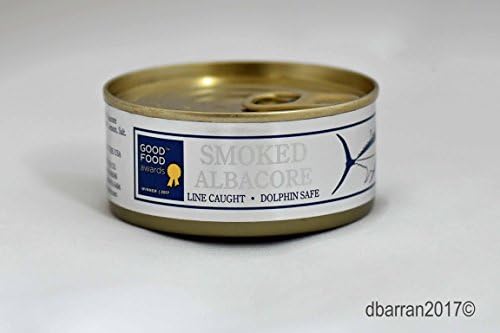 Albacore Tuna Line Caught in the USA, Sustainable, Dolphin Safe Smoked Whole Loin Hand Packed in Washington State with Lemon