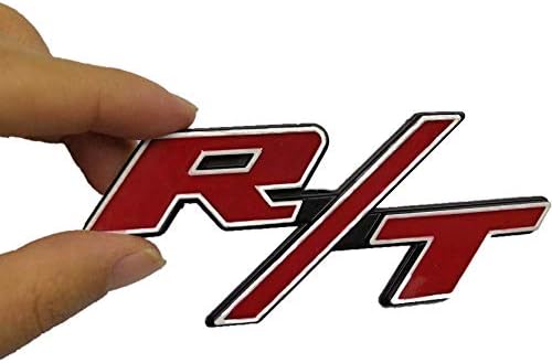 1pcs R/T Grille Emblem Badge Car-styling Chrome Metal RT Car Sticker for Caravan Challenger SRT Durango Charger Avenger Caliber Auto Accessories (Sticker A)