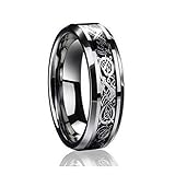 6MM Dragon Design Tungsten Carbide Wedding Band Ring (Available Sizes 5-9 Including Half Sizes) Please e-mail sizes