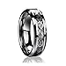 Ring for Men and Ring for Women 6mm Tungsten Carbide Celtic Knot Dragon Black Carbon Fiber Inlay Engagement Wedding Band Ring For Men & Women