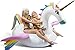 CAPTAIN FLOATY Giant Rainbow Pegasus Unicorn Pool Float, Swim Raft Floatie Lounger for Kids and Adults (Luxury Model)