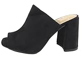 Delicious Women's Peep Toe Slip On Sueded Clog Platform Sandal