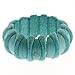 7.5" Stunning Simulated Turquoise Howlite Beads Stretchy Bangle Bracelet 30MM