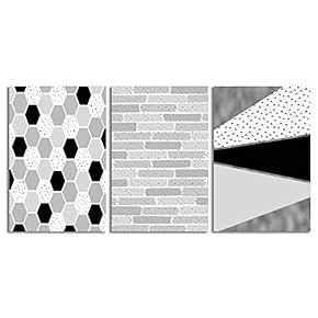 signwin-3 Piece Canvas Wall Art-Abstract Geometric-Canvas Prints Home...