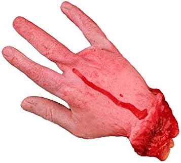 Halloween Body Parts Decorative Props by Hello Halloween | Realistic Looking Bloody Severed Hand Props for Halloween Decorations, Haunted Houses, Scary Costumes | 100% Safe Latex Material