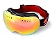 Lh Ski Goggles-OTG Spherical Frameless Goggles for Men Women Adult,Snowboard Eyewear Use Dual Uv Proof Lenses with Mirror Coating Anti-fog -Helmet Compatible with Extra Long Adjustable Strap[BLACK]