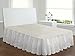 FRESH IDEAS Eyelet Bed Skirt Dust Ruffle Embroidered Details, Classic 14” Drop Length Gathered Styling, Twin, White (Model: FRE30014WHIT01)