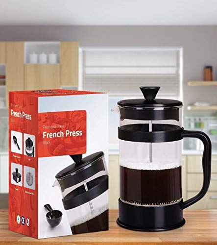 Kichly Cafetera de embolo, Cafetera y Tetera con Triple Filtro, Vidrio  Resistente al Calor con Émbolo de Acero - 1000ml… - La Cafetera