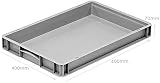 Plastor Basicline 5x Grey 13.7L Stacking Containers 60x40x7cm Shallow Euro Trays view 2