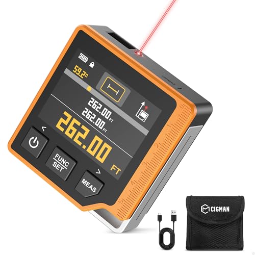 CIGMAN Digital Laser Rangefinder 3 in 1 80 M, Distance Meter with Backlit LCD, Electronic Bubble, Digital Protractor, M/In/FT Unit, Digital Laser Meter (CD80)