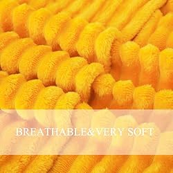 Linecooo Yellow Fleece Throw Blanket