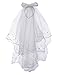 Colorful House Flower Girls White First Communion Veil Headband with Bow, White (Head Band), Small