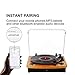 Bluetooth Turntable,JOPOSTAR Vinly Record Player Built-in Dual Stereo Speakers, LP 3-Speed Belt Driven, Aux Input & RCA Output, Natural Wood (9F-6VH7-HRQZ)