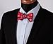 HISDERN Men's Christmas Woven Party Self Bow Tie Pocket Square Set
