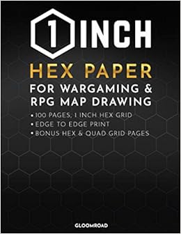 1 inch hex paper hexagon graph notebook for rpg map drawing wargaming terrain 100 large hexagonal grid pages 1 honeycomb journal gloomroad 9798722249067 amazon com books