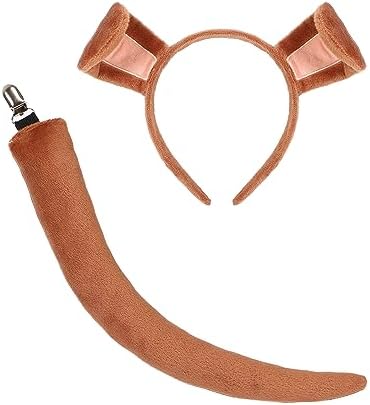 Set De Diadema Y Cola De León – Disfraz De Animal Para Halloween, Cosplay Y Fiestas, Orejas Y Cola De Peluche Suave, Accesorio Divertido