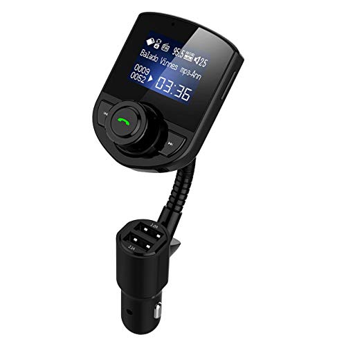 Wireless in-Car Bluetooth FM Transmitter Radio Adapter Car Kit W 1.44 Inch Display Supports TF/SD Card and USB Car Charger for All Smartphones Audio Players - Thumbnail 7