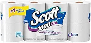 Scott 1000 Sheets Per Roll, 8 Toilet Paper Rolls, Bath Tissue