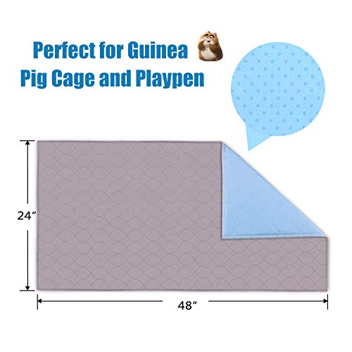 Uteuvili 2 Pack Guinea Pig Fleece Cage Liners Guinea Pig Bedding