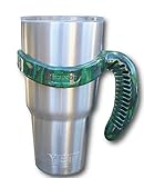 BIG DOG 7 Handle Grip for 30 oz Stainless Steel Tumbler fits Yeti Rambler RTIC Ozark Trail and many others (Handle Only Tumbler not Included) (Green Camo) Green Camouflage