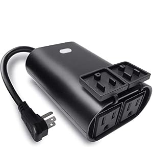 Outdoor Z-Wave Plus On/off Light and Appliance Plug, Two On/off Smart Outlet, Zwave Hub Required, Works with SmartThings…