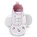 LNGRY Newborn Baby Girls Floral Crib Shoes Soft Sole Anti-Slip Canvas Sneakers (White, 6-12 Months)