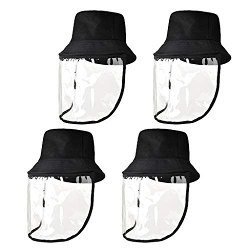 HomeDecTime 4x Outdoor Bucket Hat Anglerhut mit Gesichtsschutzschirm, Wasserdicht