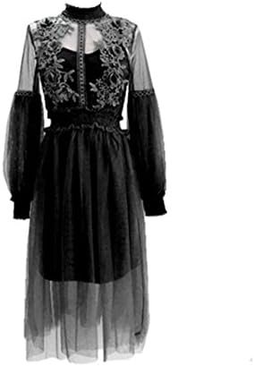Amazon Co Jp レディース ワンピース フェミニン エレガント レースワンピース 韓国ファッション S ブラック ホビー