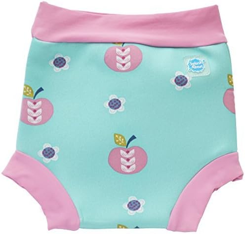 Happy Nappy HNADM Baby and Toddler Reusable Swim Diaper, Apple Daisy, Medium 3-8 Months by Happy Nappy