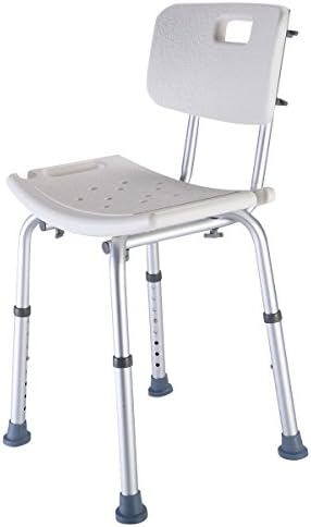 8 Height Adjustable Medical Shower Bath Chair Stool Detachable Backrest