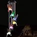 Solar Hummingbird Wind Chimes Outdoor Hanging -Waterproof Mobile Romantic Solar Powered Changing Color LED Wind Bells Light, Wind Chimes Gifts for Women, Home, Party, Festival, Night Garden Decoration