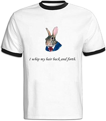 The Sticky Cat Man Whip Hair Back and Forth Dapper Rabbit Cool Contrasting Thread T-Shirts