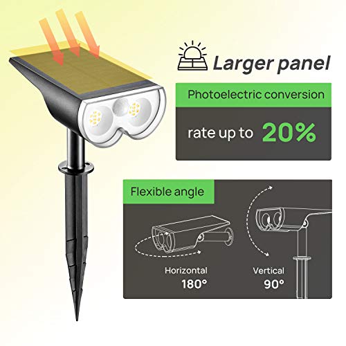 Linkind Solarlampen für außen mit Bewegungsmelder, 3 Modi& 2 Montage, 3000K Warmweiß Helle Solarleuchte 1000Lm IP67 Außenwandleuchte Garten StarRay für Einfahrt, Garage, 2 Stück – Bild 6