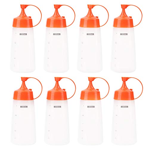 image for Lawei 8 Pack 10 oz Plastic Squeeze Condiment Bottles - Sauce Container